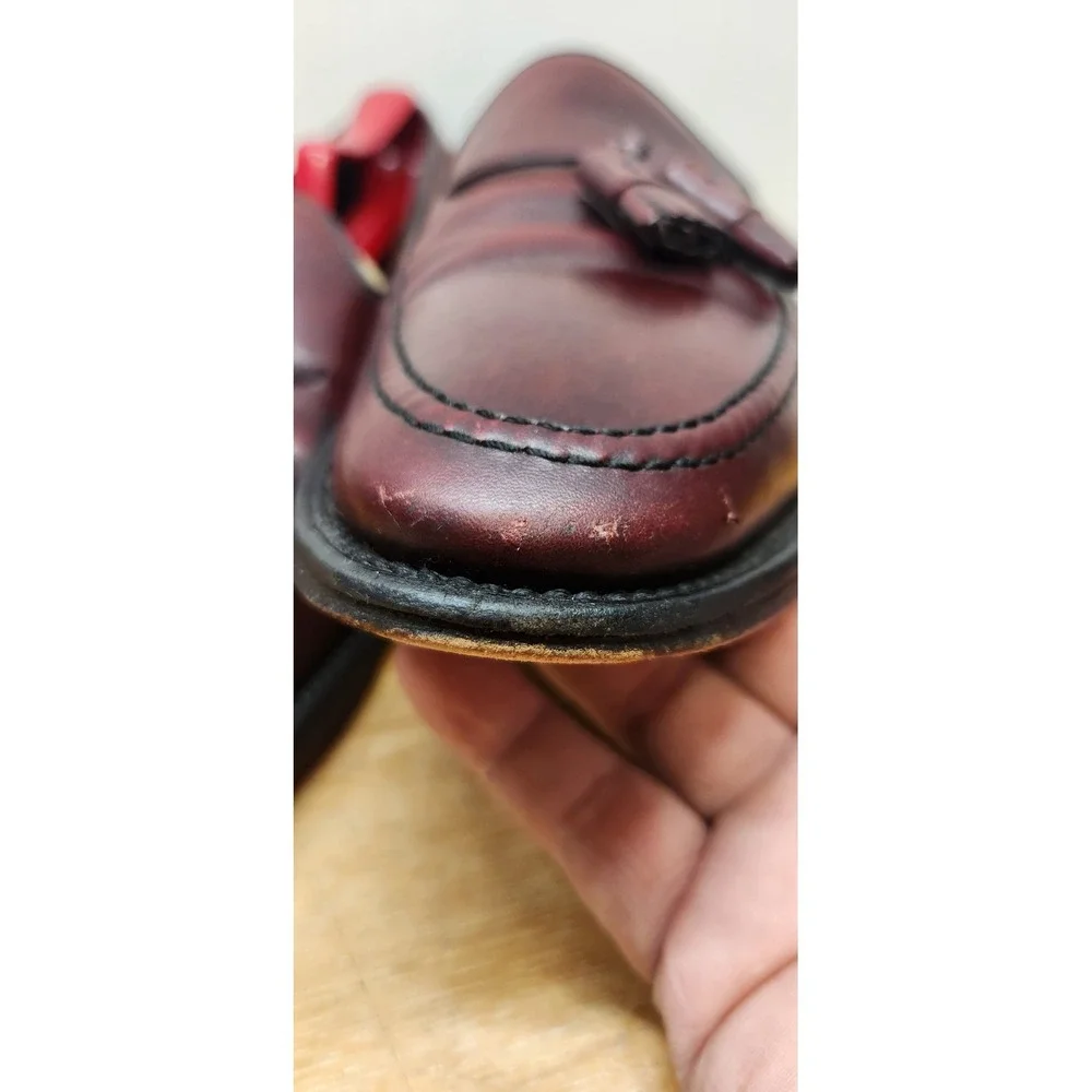 Allen Edmonds Grayson Burgundy Leather Tassel Loafers Mens 10.5 B 8217 Dress